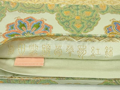 平和屋本店■極上　龍村晋謹製　全通柄袋帯　雲頭菊華蜀紅錦　金糸　共箱・たとう紙付き　逸品　DZAA4756kh5