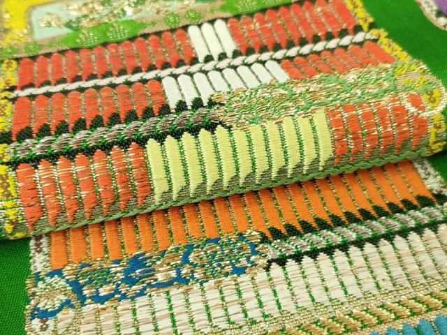 平和屋本店●極上 龍村平蔵製 六通柄 本袋帯 威毛錦 金銀糸 逸品 DZAA4772kh5
