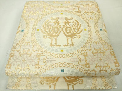 平和屋本店●極上 龍村平蔵製 六通柄 本袋帯 正倉吉鳳文 金糸 逸品 DZAA4773kh5