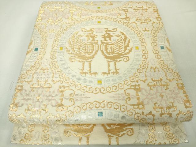 平和屋本店●極上 龍村平蔵製 六通柄 本袋帯 正倉吉鳳文 金糸 逸品 DZAA4773kh5