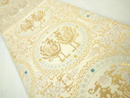平和屋本店●極上 龍村平蔵製 六通柄 本袋帯 正倉吉鳳文 金糸 逸品 DZAA4773kh5
