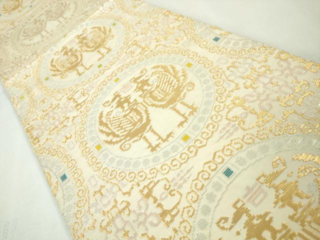 平和屋本店●極上 龍村平蔵製 六通柄 本袋帯 正倉吉鳳文 金糸 逸品 DZAA4773kh5
