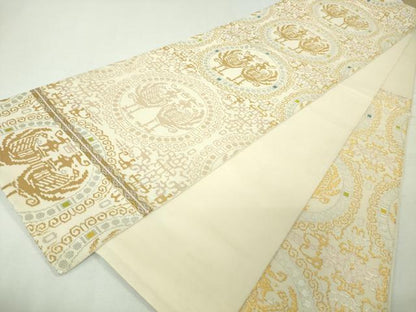 平和屋本店●極上 龍村平蔵製 六通柄 本袋帯 正倉吉鳳文 金糸 逸品 DZAA4773kh5