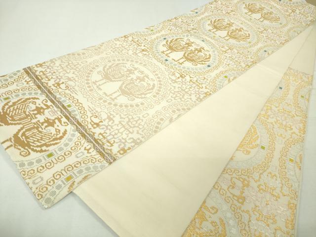 平和屋本店●極上 龍村平蔵製 六通柄 本袋帯 正倉吉鳳文 金糸 逸品 DZAA4773kh5