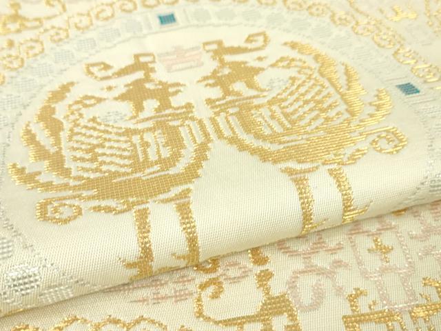 平和屋本店●極上 龍村平蔵製 六通柄 本袋帯 正倉吉鳳文 金糸 逸品 DZAA4773kh5