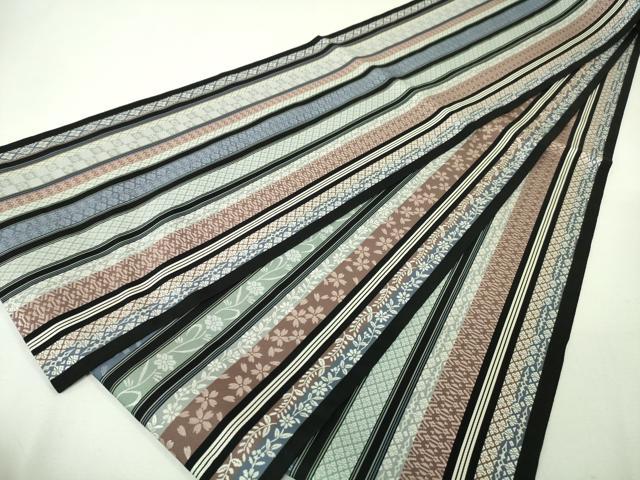 平和屋本店●極上 博多織人 黒木織物 本場筑前博多帯 両面 全通柄袋帯 はかた間道 黒地 証紙付き 逸品 未使用 DZAA4777kh5