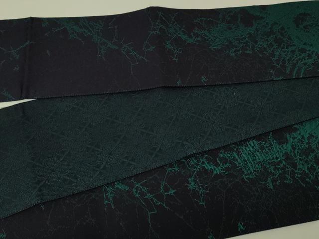 平和屋本店●極上 男性 両面 角帯 四つ葉のクローバー 霞文 逸品 未使用 DZAA4780kh5
