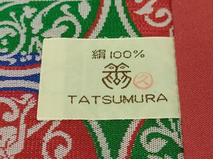平和屋本店●極上 龍村美術織物 九寸開き名古屋帯 経錦 サンシャペルの犬 証紙付き 逸品 DZAA4785kh5