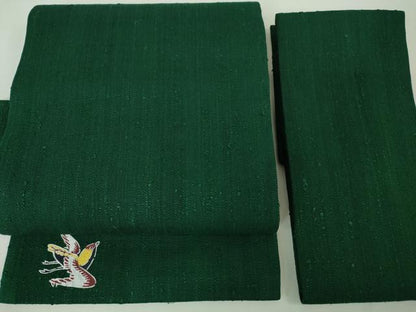 平和屋本店●極上 浦野理一 経節紬 つけ帯 鉄色地 逸品 未使用 DZAA4792kh5