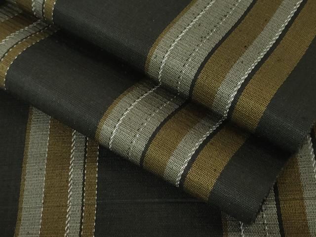 平和屋本店■極上　本場黄八丈　黒八丈　八寸名古屋帯　間道　逸品　未使用　DZAA4808kh5
