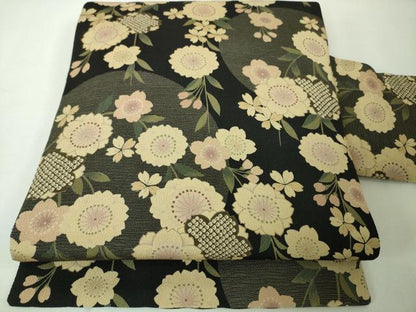 平和屋本店■極上　九寸名古屋帯　枝垂れ桜　紫黒色地　鬼しぼ縮緬　逸品　DZAA4818kh5