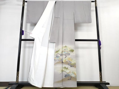 平和屋本店●極上 創業460年・千總 色留袖 刺繍 松 暈し染め 藤色地 三越扱い 逸品 未使用 DZAA4841kh5