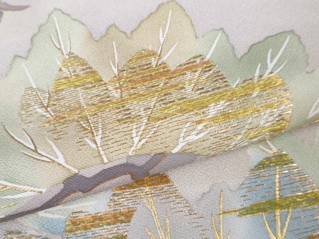 平和屋本店●極上 創業460年・千總 色留袖 刺繍 松 暈し染め 藤色地 三越扱い 逸品 未使用 DZAA4841kh5