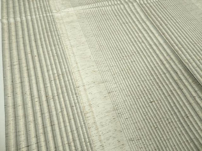 平和屋本店▽極上 ぜんまい紬 単衣 縞 逸品 未使用 DZAA4851kh5