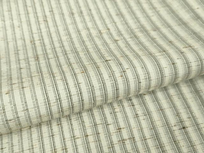平和屋本店▽極上 ぜんまい紬 単衣 縞 逸品 未使用 DZAA4851kh5