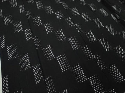 平和屋本店▽極上 綿紬 単衣 斜線文 綿 黒地 逸品 DZAA4859kh5