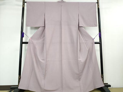 平和屋本店■極上　洗える最高級着物　＜英＞はなぶさ謹製　色無地　単衣　紅藤色　逸品　未使用　DZAA4860kh5
