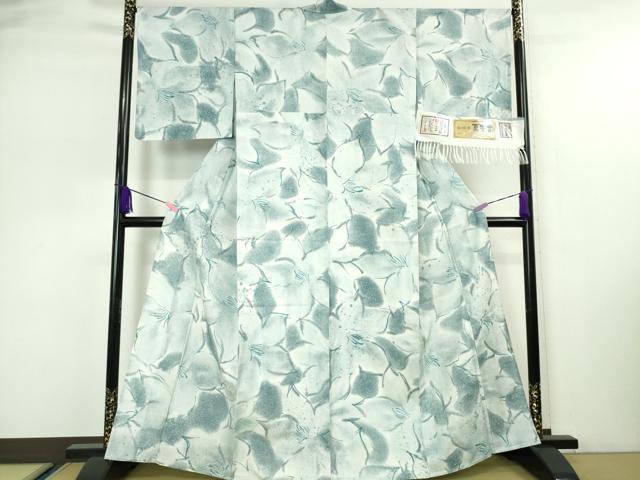 平和屋本店＊極上 夏物 石川県指定無形文化財 夏牛首紬 白山工房 手織り 花 証紙付き 逸品 未使用 DZAA4873kh5