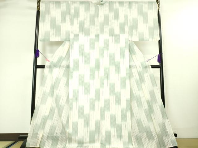 平和屋本店■極上　夏物　明石ちぢみ　市松文様　逸品　DZAA4881kh5