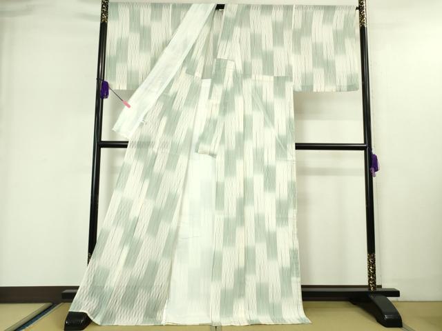 平和屋本店■極上　夏物　明石ちぢみ　市松文様　逸品　DZAA4881kh5