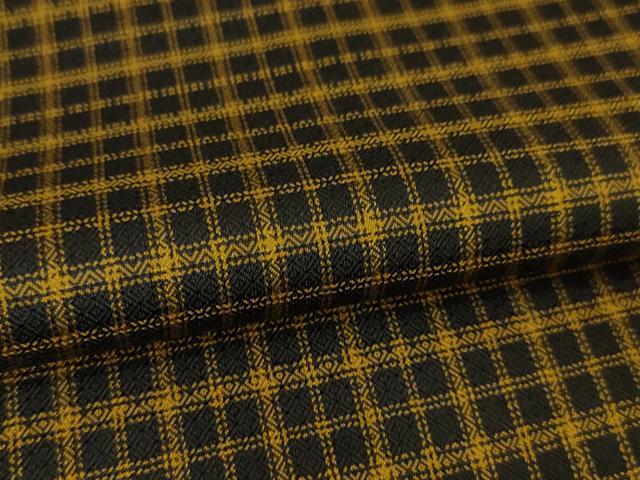 平和屋本店■極上　本場黄八丈　黒八丈　まるまなこ　紬　格子　黒地　逸品　DZAA4886kh5
