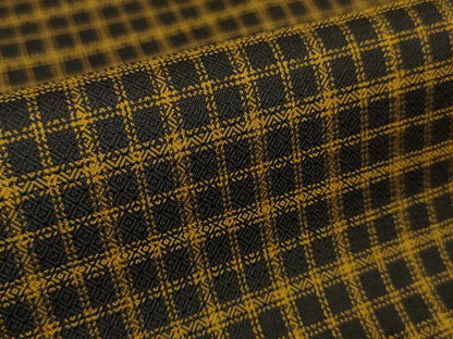 平和屋本店■極上　本場黄八丈　黒八丈　まるまなこ　紬　格子　黒地　逸品　DZAA4886kh5