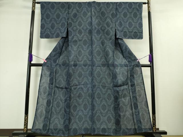平和屋本店■極上　夏物　重要無形文化財　本場宮古上布　苧麻　菱文　逸品　未使用　DZAA4894kh5