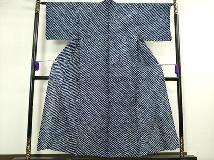 平和屋本店■極上　夏物　浴衣　有松鳴海絞り　斜線文　綿　逸品　DZAA4908kh5