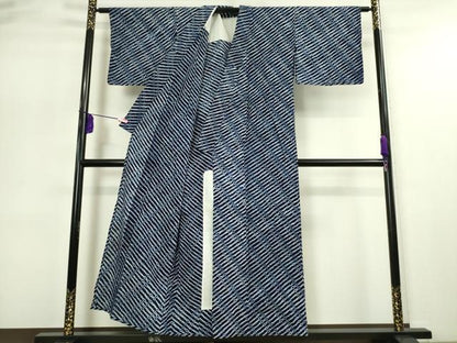 平和屋本店■極上　夏物　浴衣　有松鳴海絞り　斜線文　綿　逸品　DZAA4908kh5
