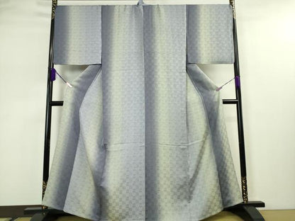 平和屋本店▽極上 お召 単衣 麻の葉間道 逸品 DZAA4920kh5