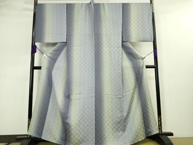 平和屋本店▽極上 お召 単衣 麻の葉間道 逸品 DZAA4920kh5