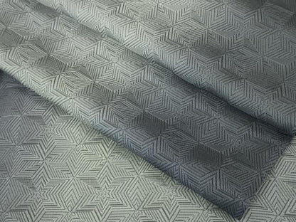 平和屋本店▽極上 お召 単衣 麻の葉間道 逸品 DZAA4920kh5