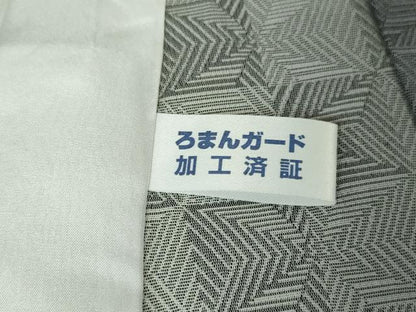 平和屋本店▽極上 お召 単衣 麻の葉間道 逸品 DZAA4920kh5