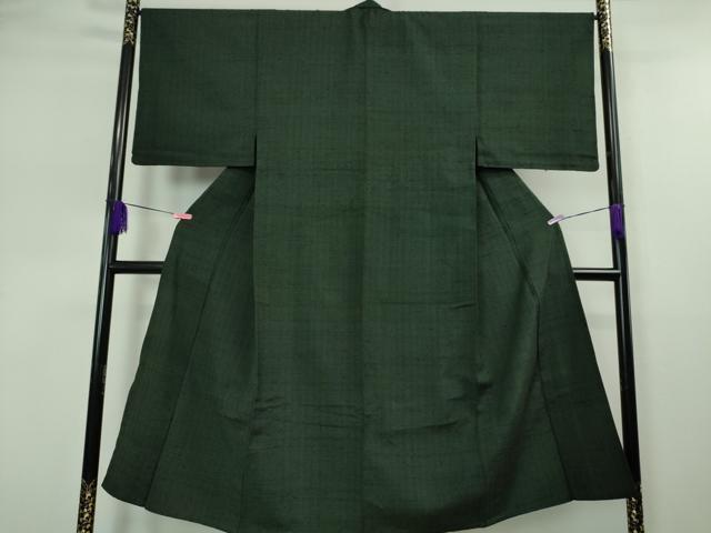 平和屋本店●希少 男性 ざざんざ織 単衣 アンサンブル 長襦袢(袷)3点セット 百入り茶色地 逸品 DZAA4938kh5