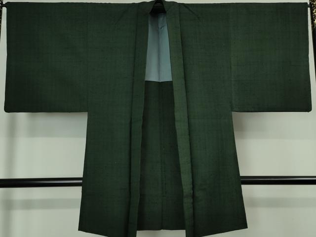 平和屋本店●希少 男性 ざざんざ織 単衣 アンサンブル 長襦袢(袷)3点セット 百入り茶色地 逸品 DZAA4938kh5