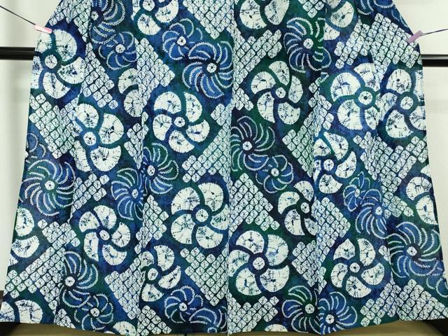 平和屋本店■極上　夏物　浴衣　有松鳴海絞り　捻り花　綿　逸品　DZAA4940kh5