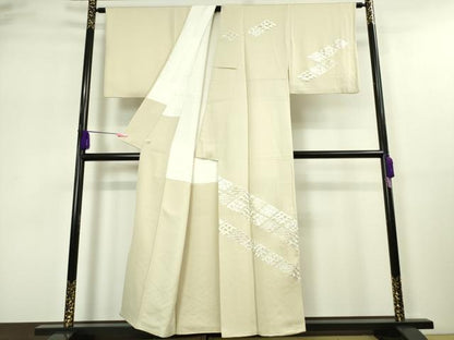 平和屋本店■極上　訪問着　総刺繍　松竹梅　薄卵色地　金糸　逸品　DZAA4945kh5
