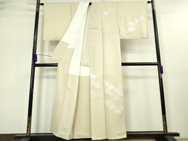 平和屋本店■極上　訪問着　総刺繍　松竹梅　薄卵色地　金糸　逸品　DZAA4945kh5