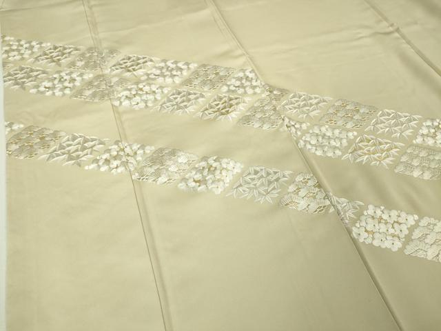 平和屋本店■極上　訪問着　総刺繍　松竹梅　薄卵色地　金糸　逸品　DZAA4945kh5