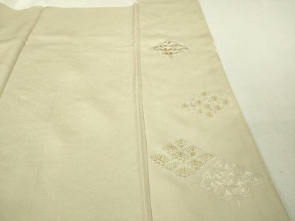 平和屋本店■極上　訪問着　総刺繍　松竹梅　薄卵色地　金糸　逸品　DZAA4945kh5