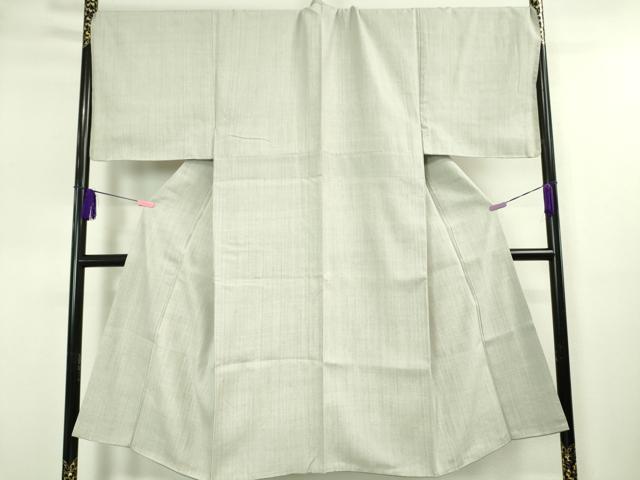 平和屋本店●極上 男性 本場結城紬 重要無形文化財 キングサイズ 色無地 白梅鼠色 逸品 未使用 DZAA4949kh5