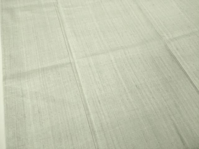 平和屋本店●極上 男性 本場結城紬 重要無形文化財 キングサイズ 色無地 白梅鼠色 逸品 未使用 DZAA4949kh5