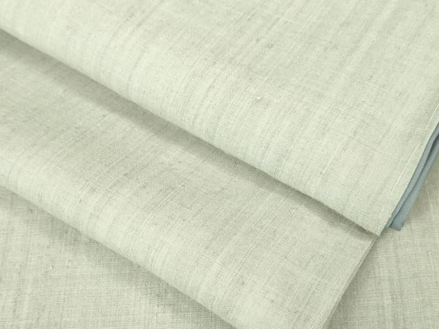平和屋本店●極上 男性 本場結城紬 重要無形文化財 キングサイズ 色無地 白梅鼠色 逸品 未使用 DZAA4949kh5
