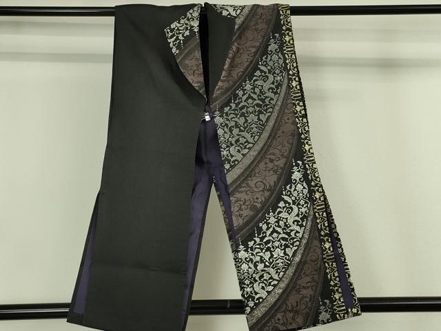 平和屋本店■極上　男性　陣羽織　片身替わり　花唐草文　金銀糸　逸品　DZAA4953kh5