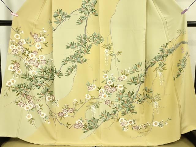 平和屋本店□極上 京加賀友禅 松本健一 訪問着 松 枝垂れ花 逸品