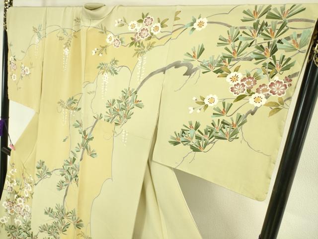 平和屋本店■極上　京加賀友禅　松本健一　訪問着　松　枝垂れ花　逸品　未使用　DZAA4957kh5