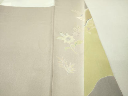 平和屋本店●極上 創業460年・千總 訪問着 刺繍 吉祥花文 薄梅鼠色地 金彩 松坂屋扱い 逸品 未使用 DZAA4958kh5