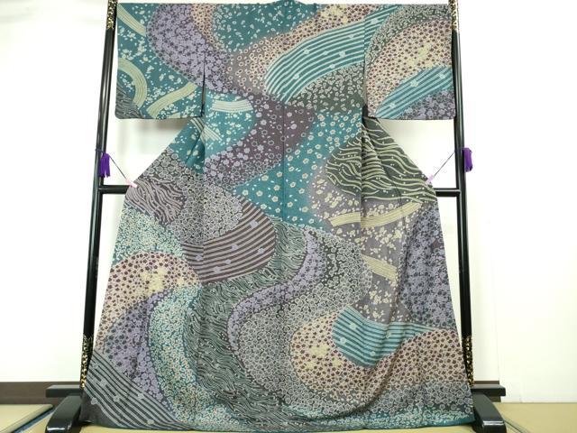 平和屋本店●極上 中国三大刺繍 相良刺繍 訪問着 おぼろ染め 襲絞り 舞花文 金糸 金通し地 逸品 DZAA4961kh5