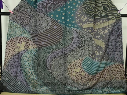 平和屋本店●極上 中国三大刺繍 相良刺繍 訪問着 おぼろ染め 襲絞り 舞花文 金糸 金通し地 逸品 DZAA4961kh5