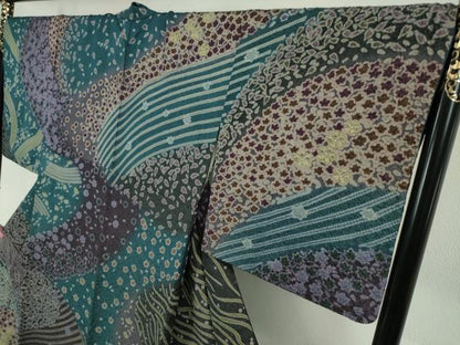 平和屋本店●極上 中国三大刺繍 相良刺繍 訪問着 おぼろ染め 襲絞り 舞花文 金糸 金通し地 逸品 DZAA4961kh5